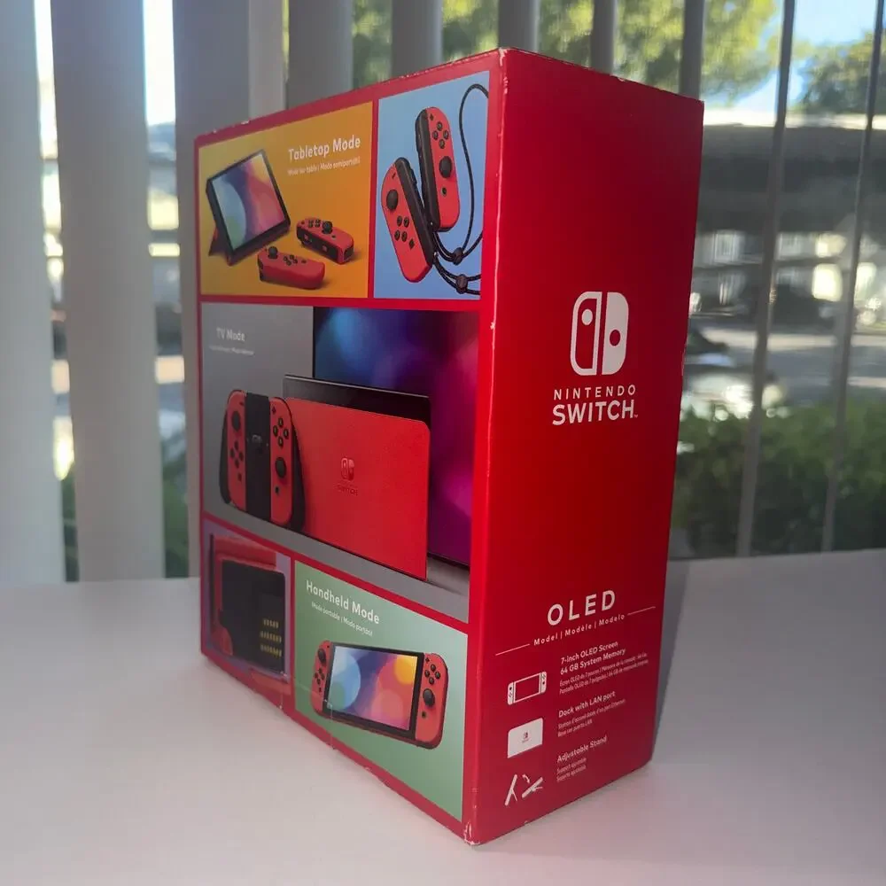 Nintendo Switch OLED Model Mario Red Edition CIB + Official Pro Controller